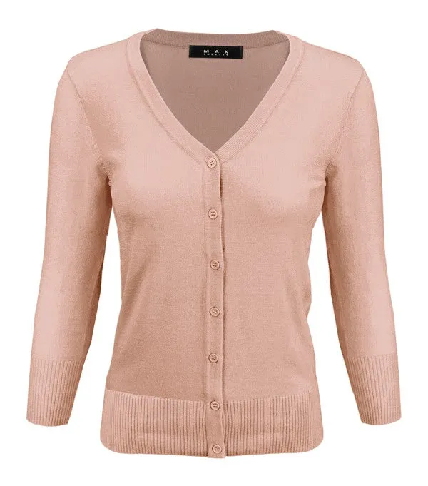 Classic V-Neck Button Down Plus Size Cardigan
