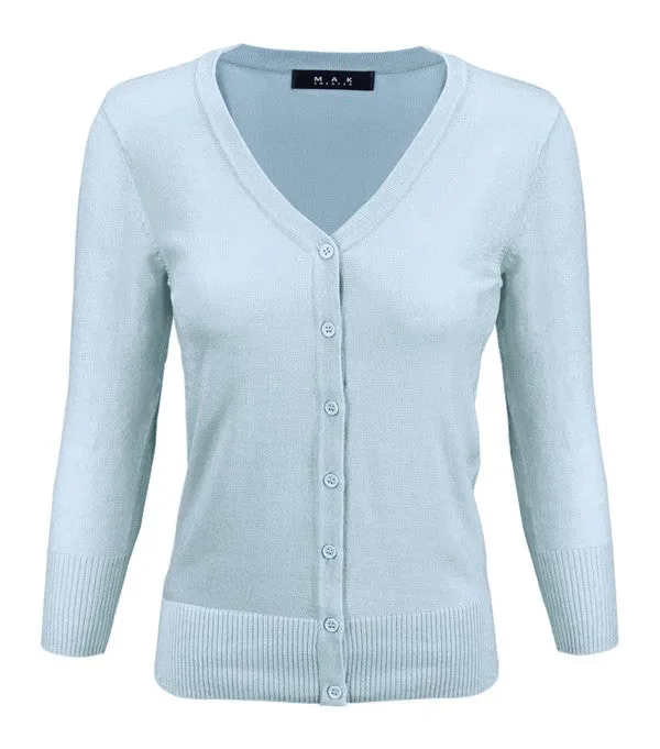 Classic V-Neck Button Down Plus Size Cardigan