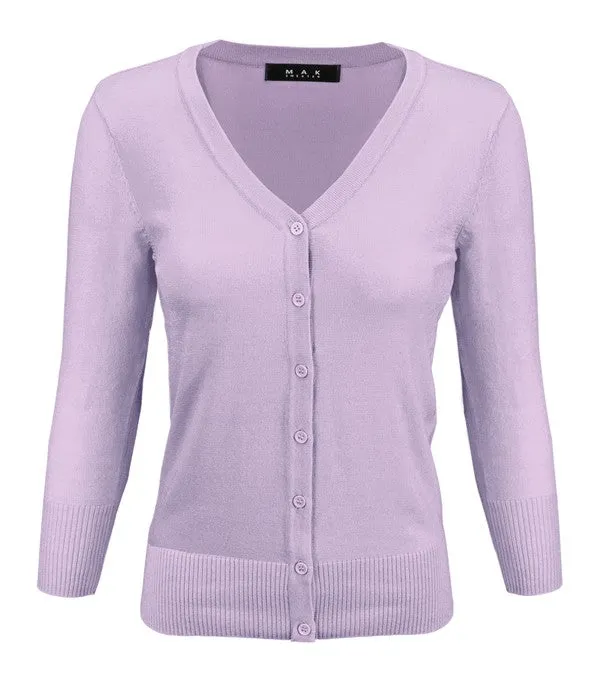 Classic V-Neck Button Down Plus Size Cardigan