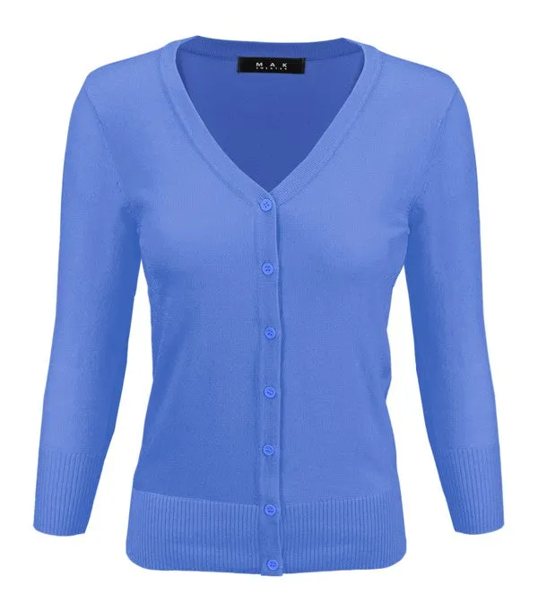 Classic V-Neck Button Down Plus Size Cardigan