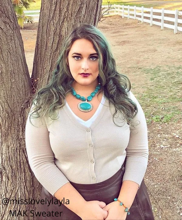Classic V-Neck Button Down Plus Size Cardigan