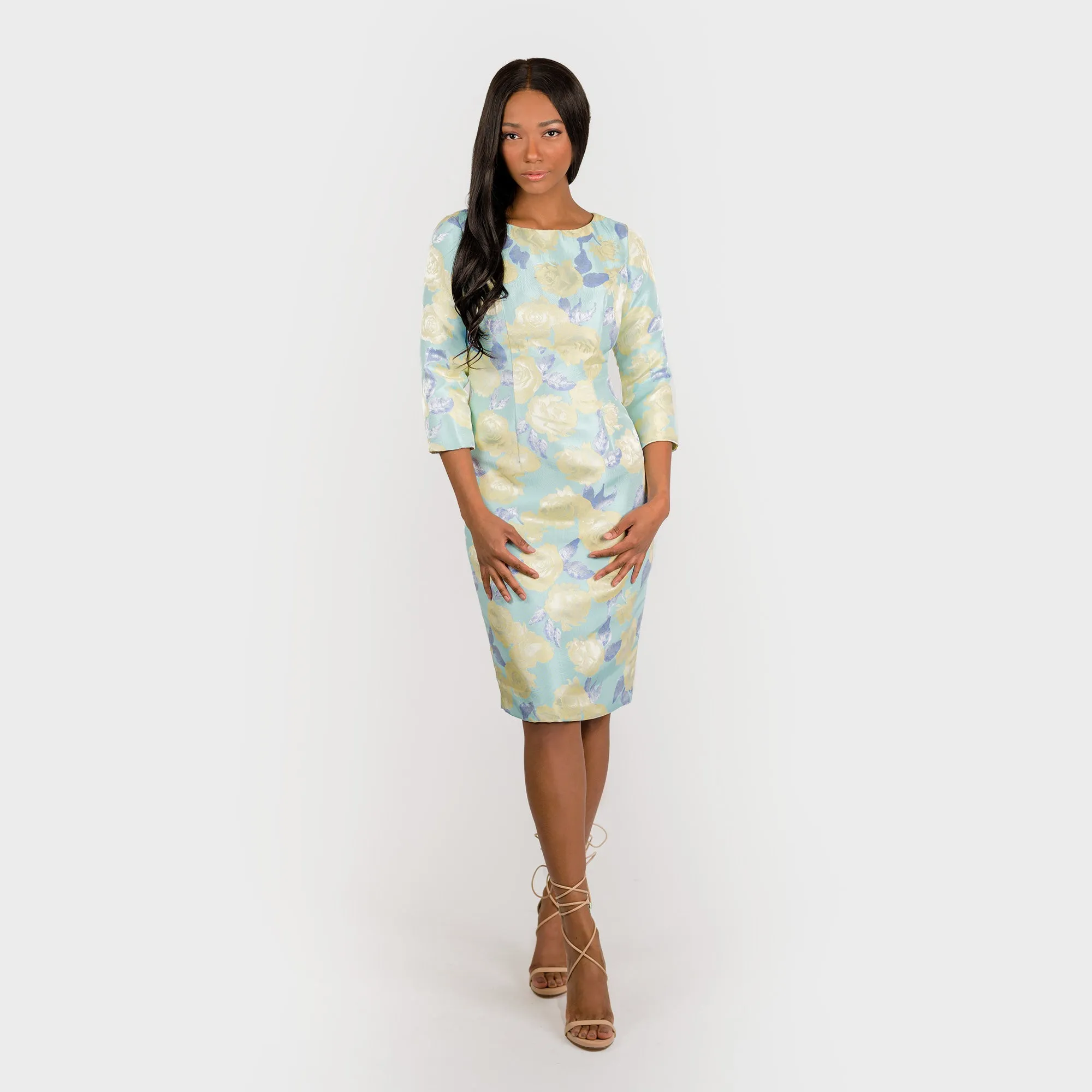 CN7173E 3/4 Slv Sheath Dress