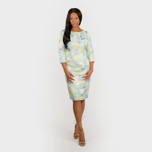 CN7173E 3/4 Slv Sheath Dress