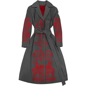 Coat with embroidery