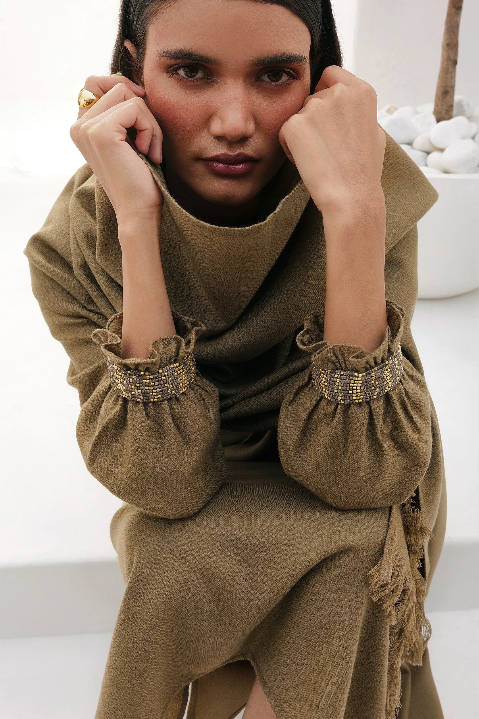 Colmar Woollen Dress (Clay)