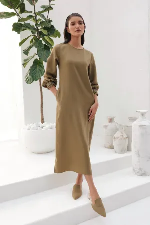 Colmar Woollen Dress (Clay)