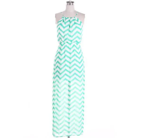 Coral ZigZag Maxi Dress