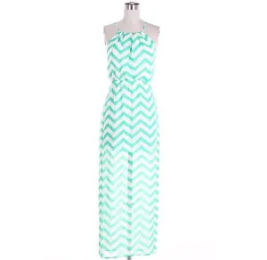 Coral ZigZag Maxi Dress