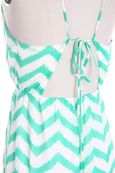 Coral ZigZag Maxi Dress