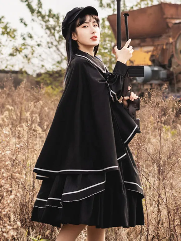 Costumes Military Uniform Lolita Army Grommets Black