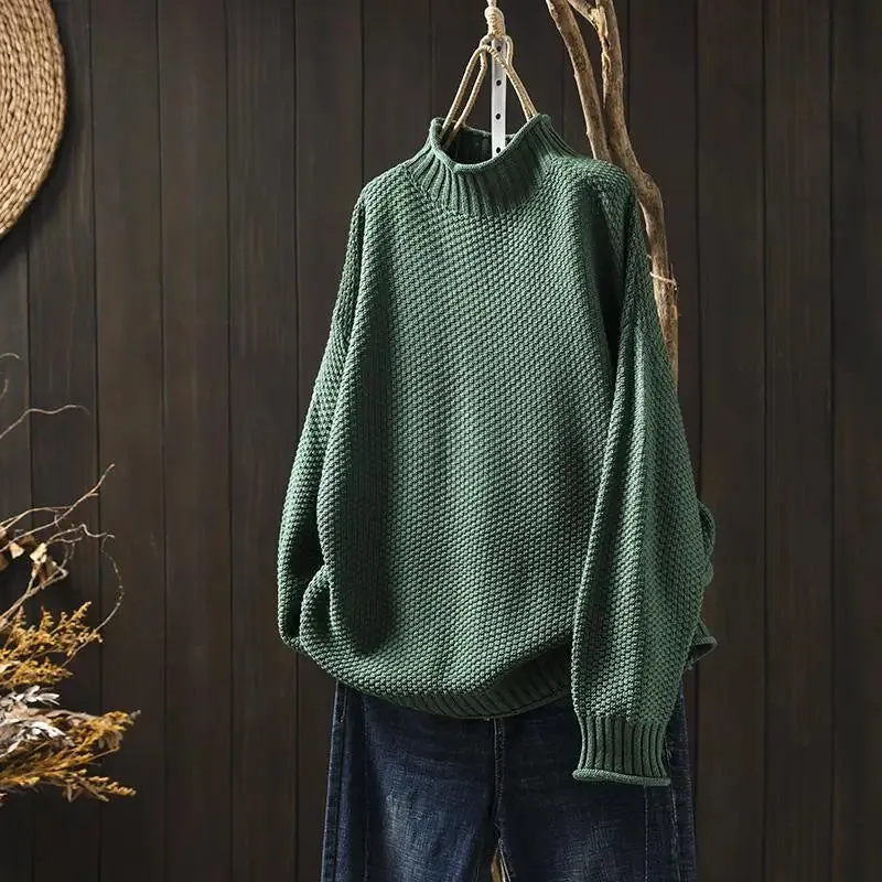 Cozy Vintage Turtleneck Knitwear
