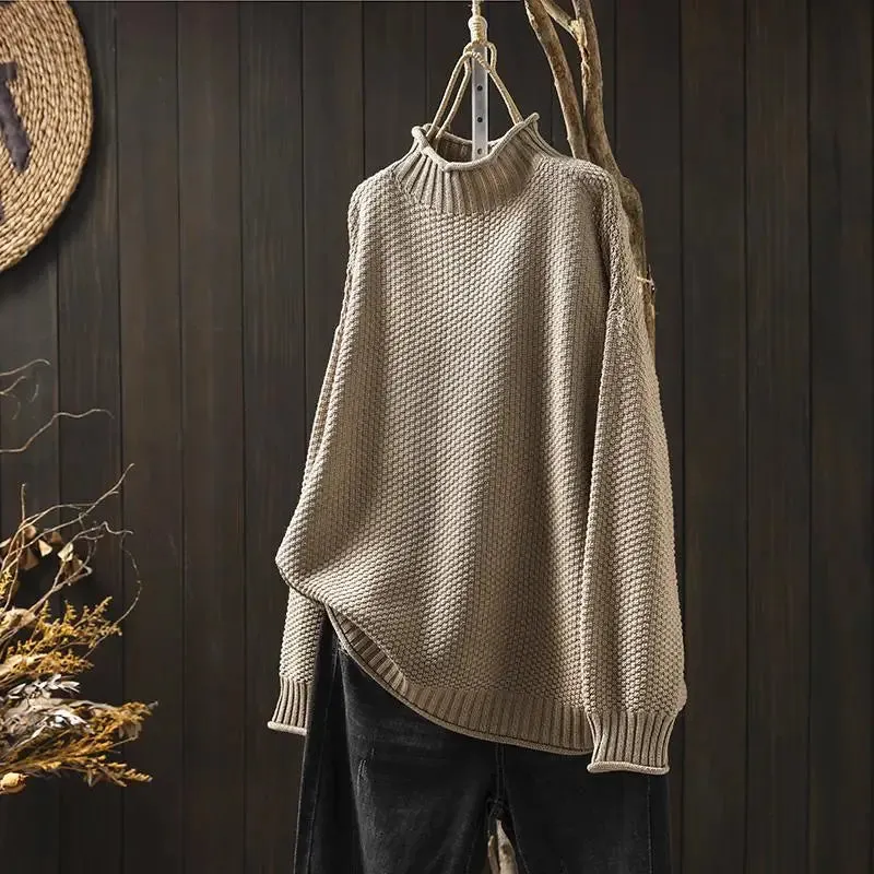 Cozy Vintage Turtleneck Knitwear