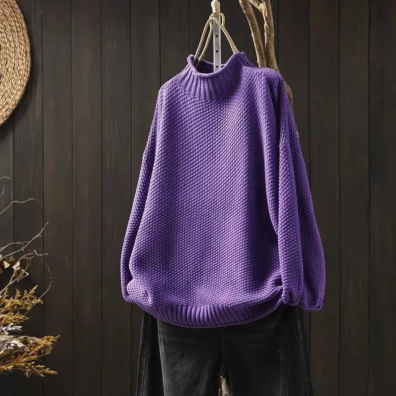 Cozy Vintage Turtleneck Knitwear