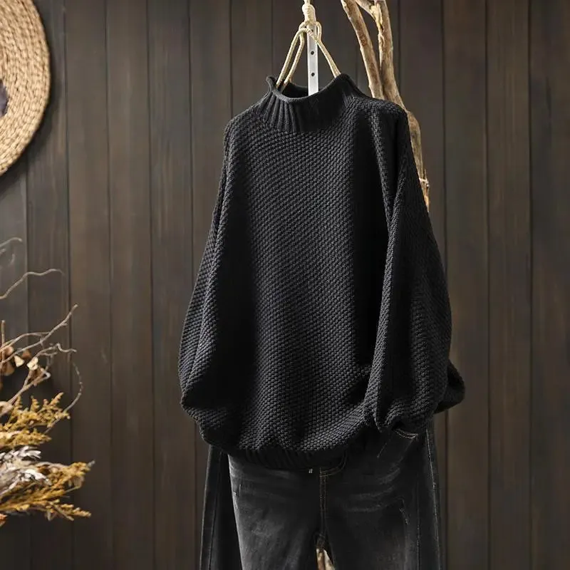 Cozy Vintage Turtleneck Knitwear