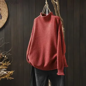 Cozy Vintage Turtleneck Knitwear