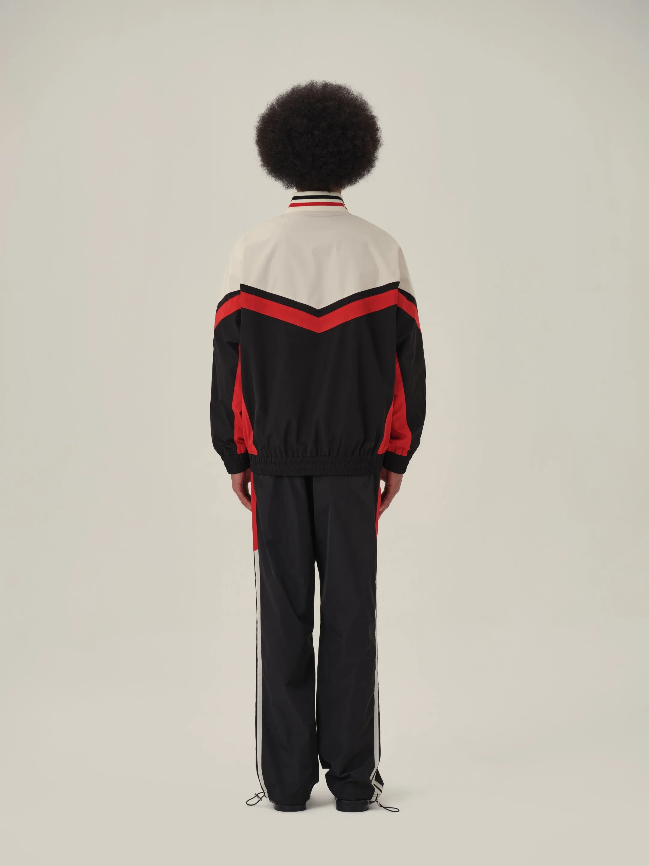 Cream White Black and Red Patchwork School Uniform Jacket