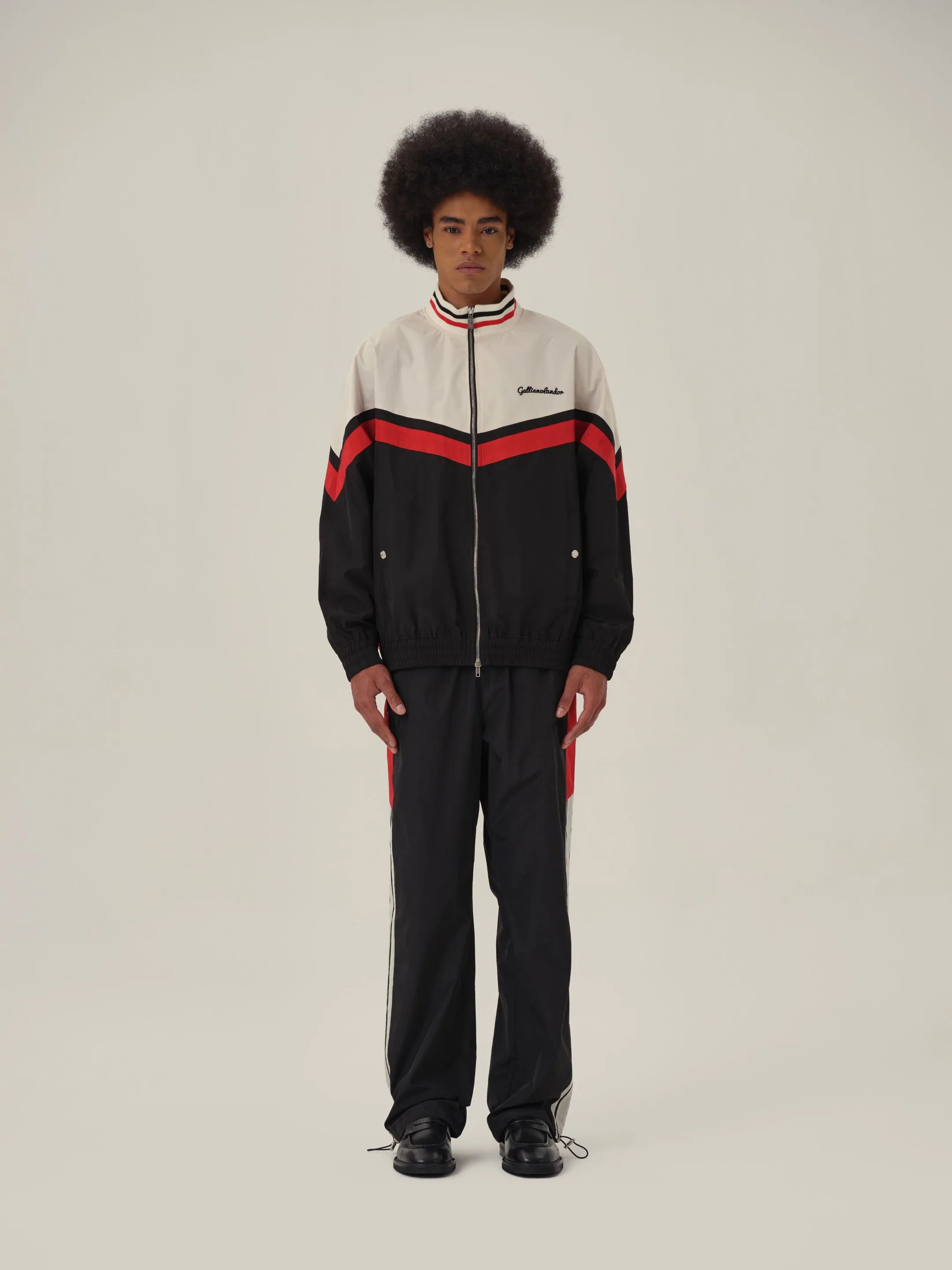 Cream White Black and Red Patchwork School Uniform Jacket