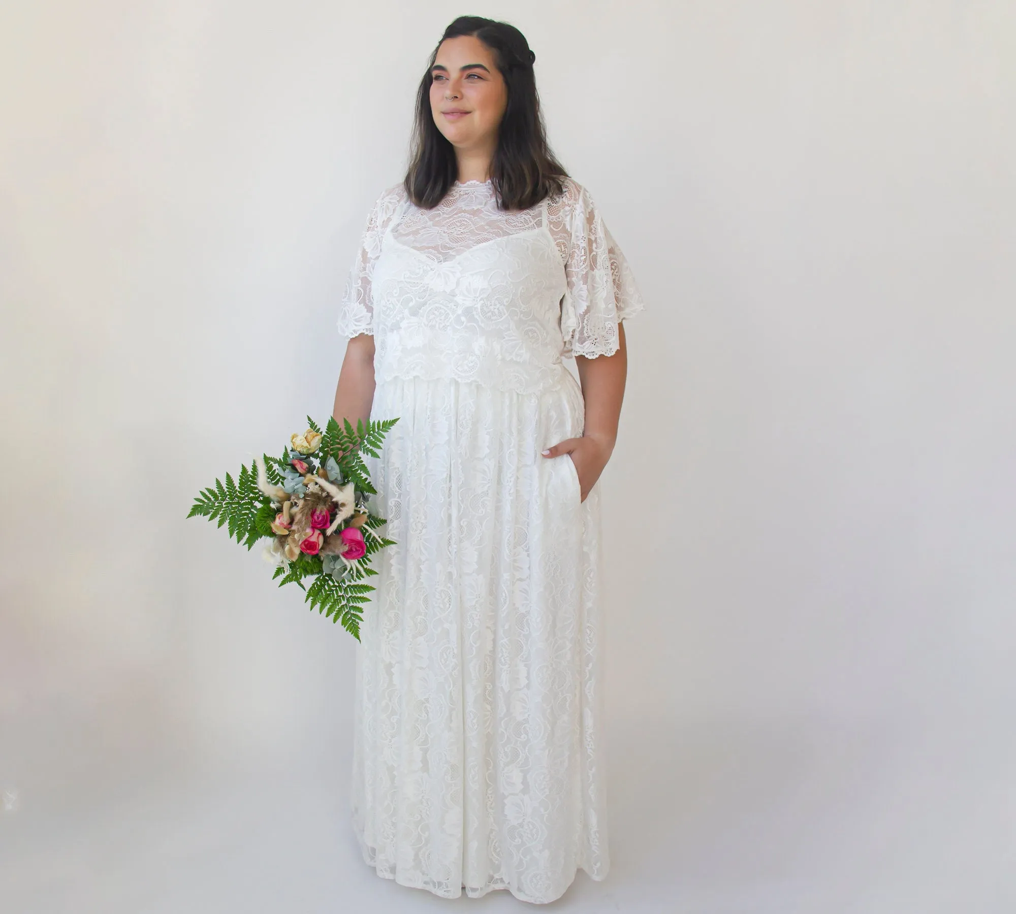 Curvy Bridal Lace top #2059