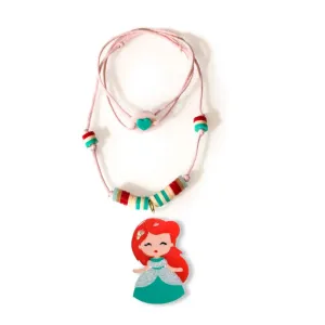 Cute Doll Red Hair Beaded Necklace