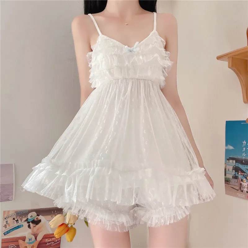 Cute heart-shaped mesh nightdress  HA1615