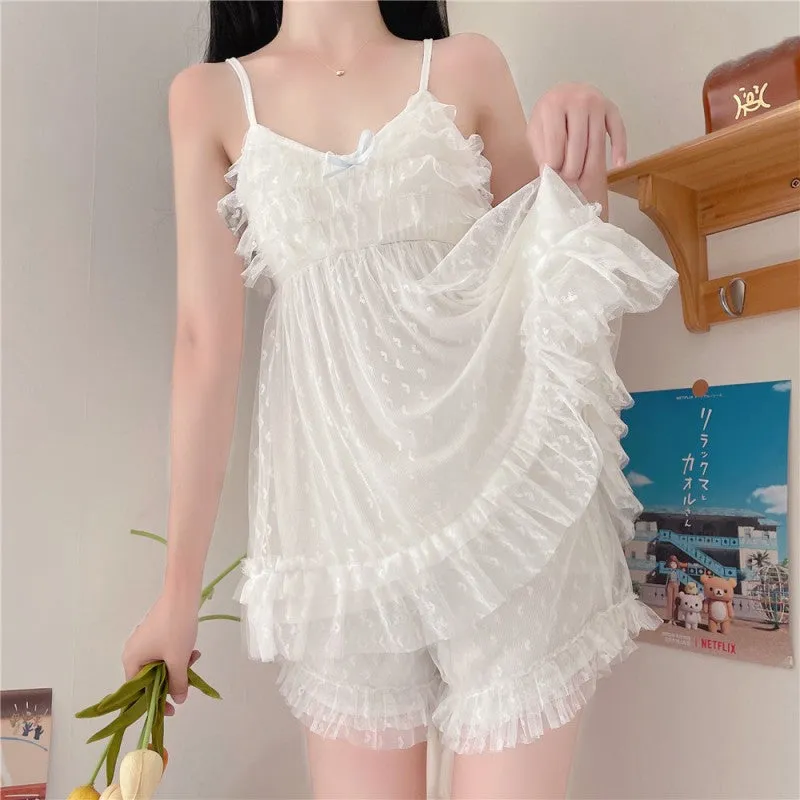 Cute heart-shaped mesh nightdress  HA1615