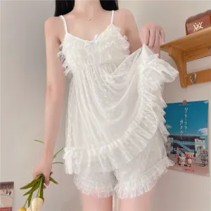 Cute heart-shaped mesh nightdress  HA1615