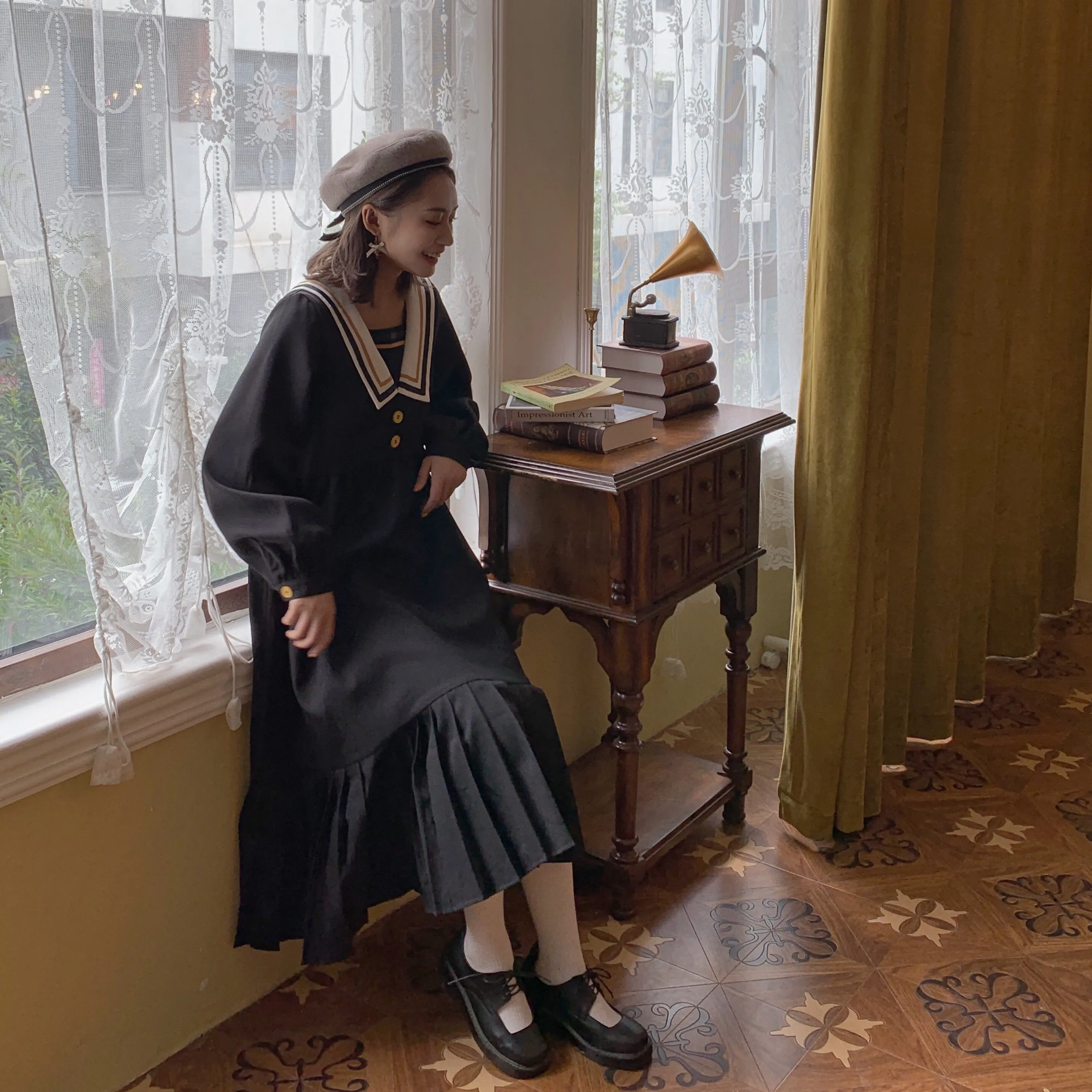 Dark uniform dress yc23028