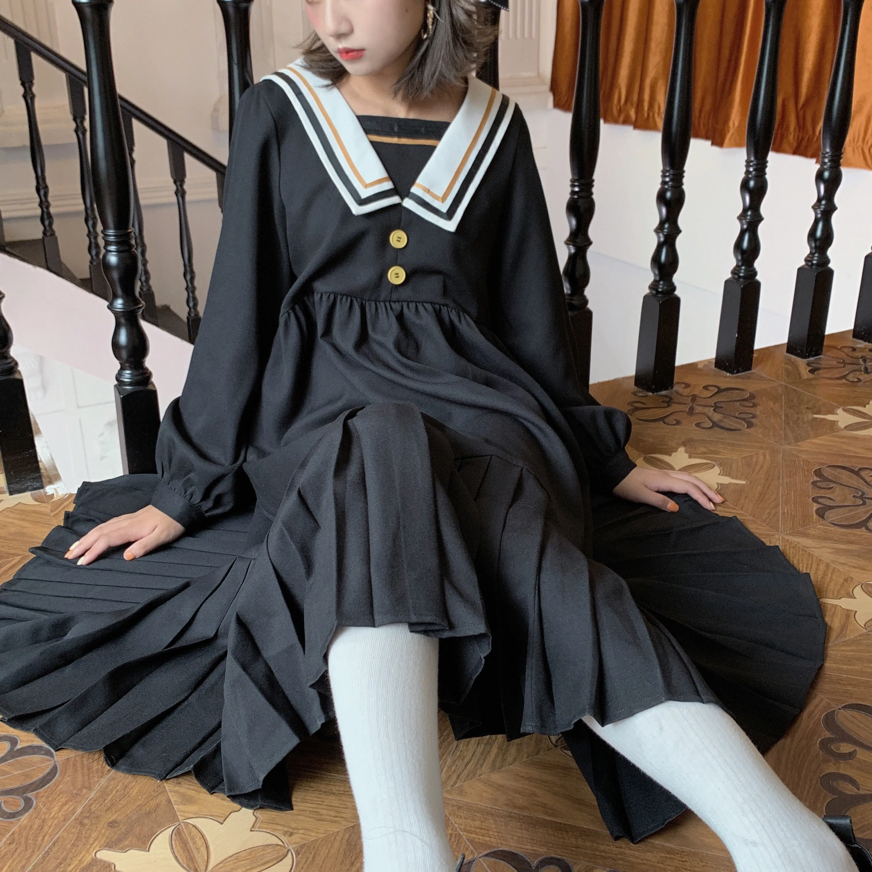 Dark uniform dress yc23028