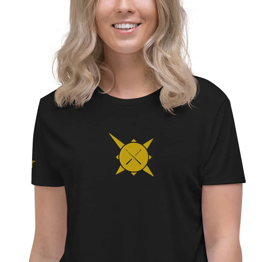 Drums of the Sun Embroidered Crop Tee