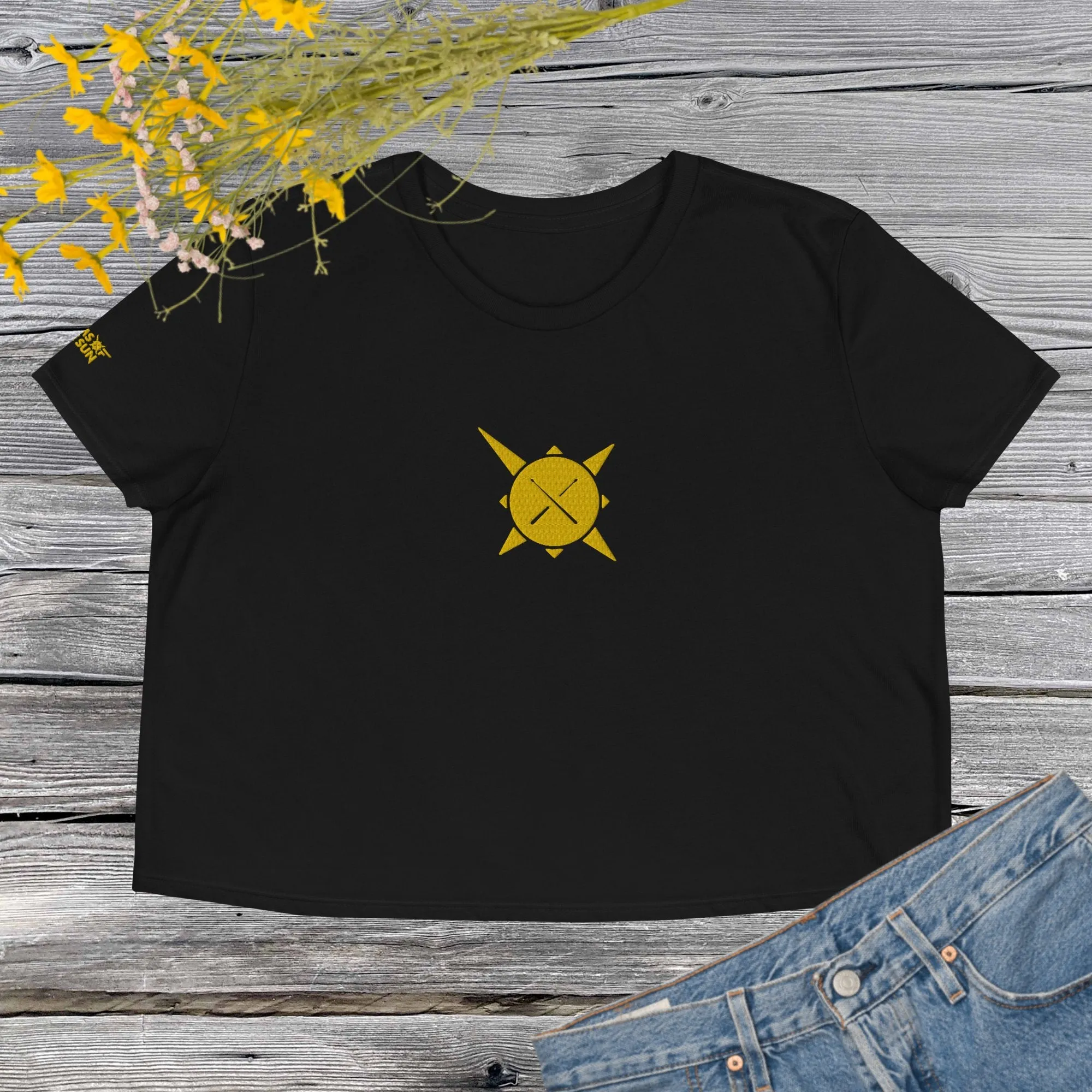 Drums of the Sun Embroidered Crop Tee