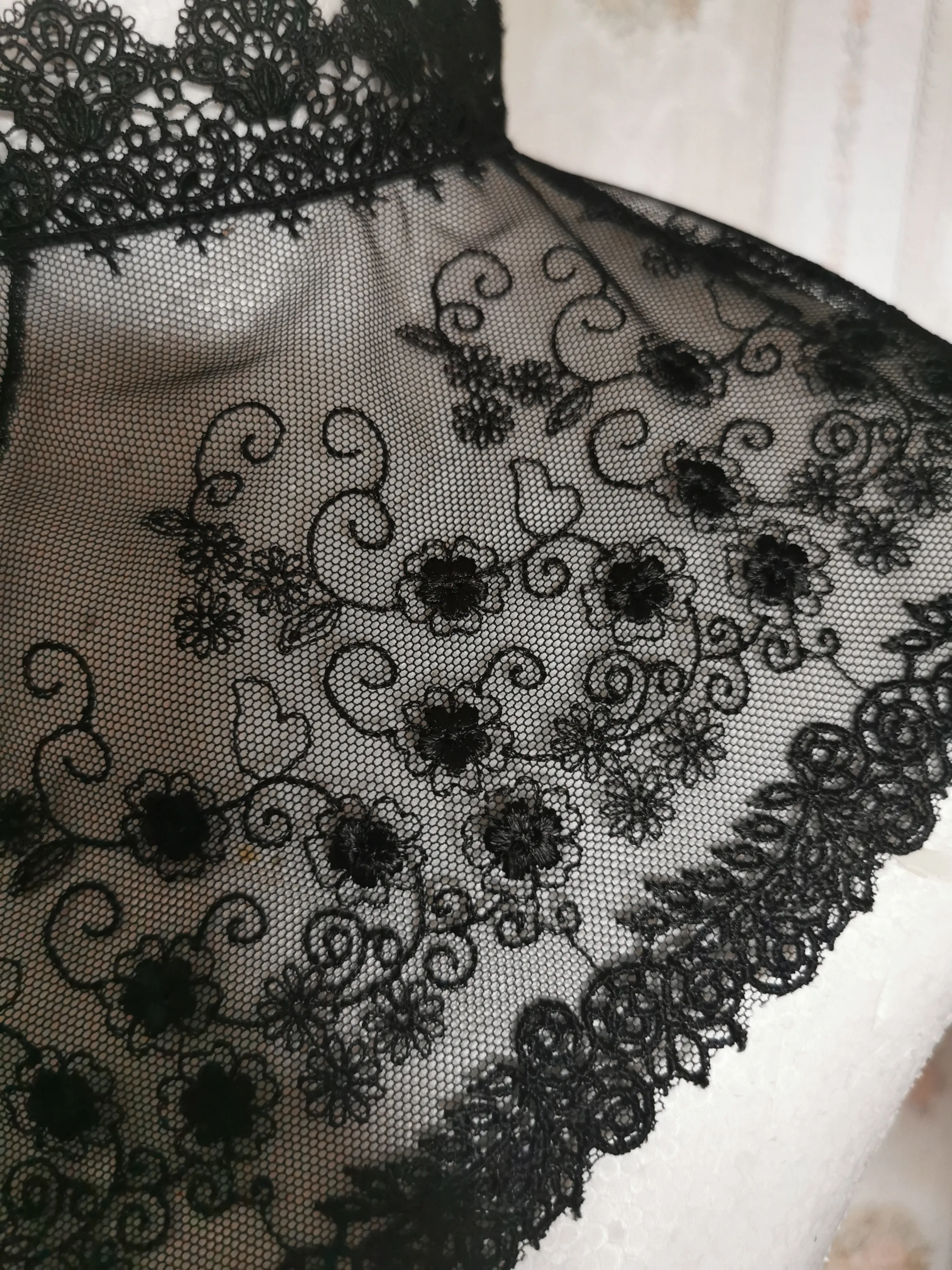 Edwardian Black Lace Collar