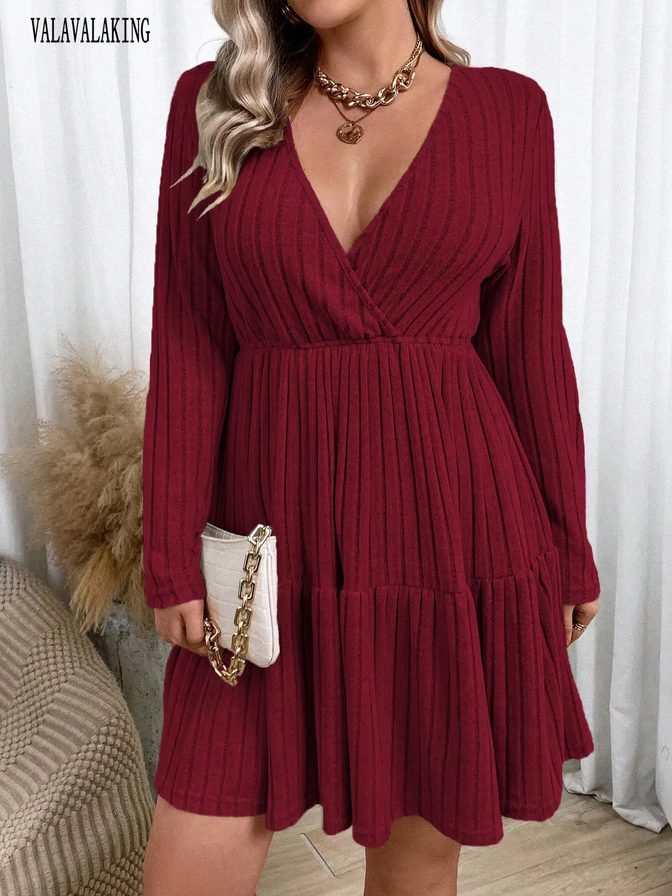 EleganKnit Plus Size Sweater Dress