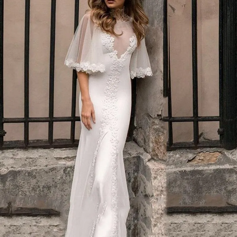 Elegant Boho Mermaid Wedding Dress