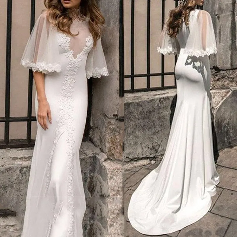 Elegant Boho Mermaid Wedding Dress