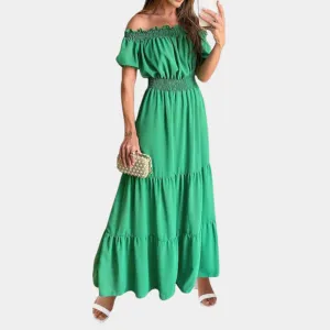 Elegant off shoulder maxi dress for ladies