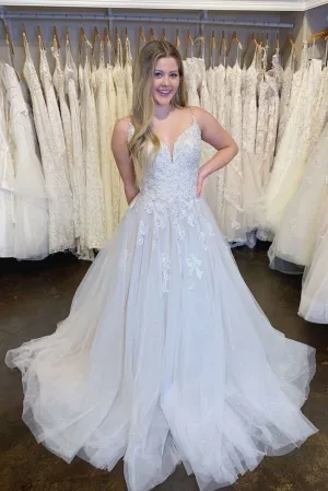 Elegant sweetheart tulle lace long prom dress tulle formal dress