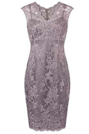 Elegant V Neck Sheath Short Lace Mother of the Bride Dresses