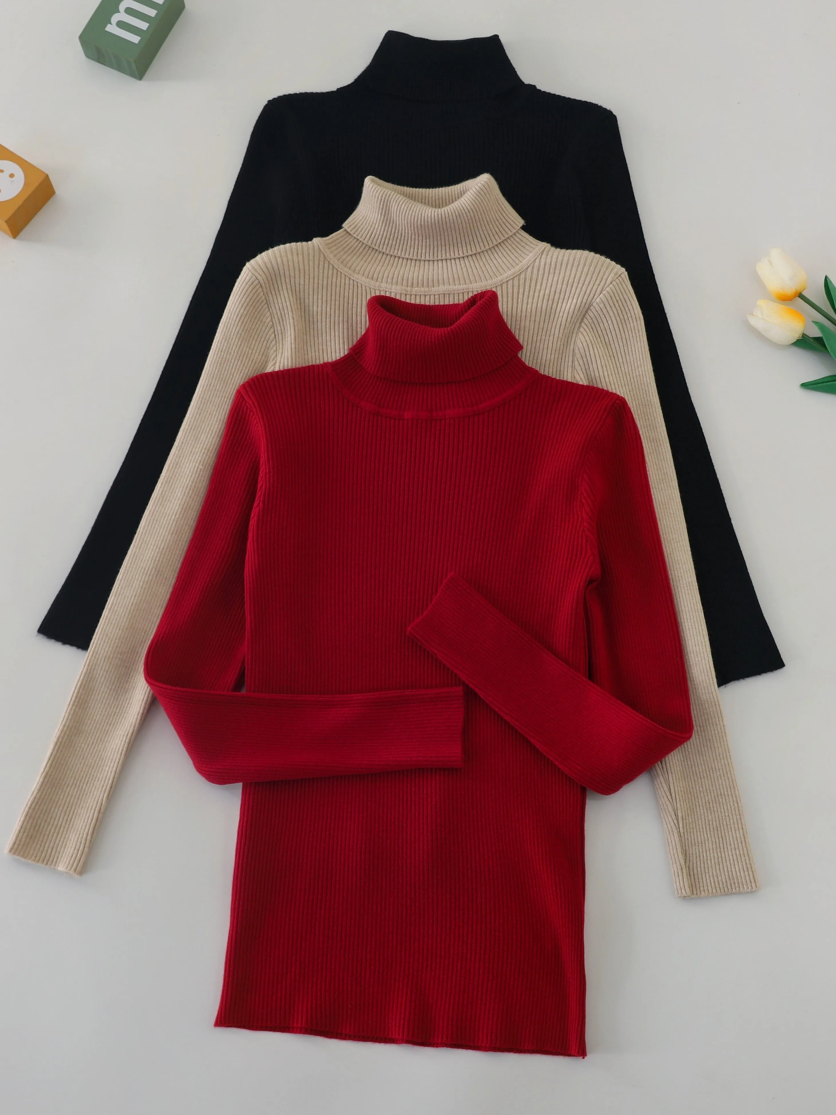 Eleganter Rollkragenpullover – Klassischer Langarm-Style
