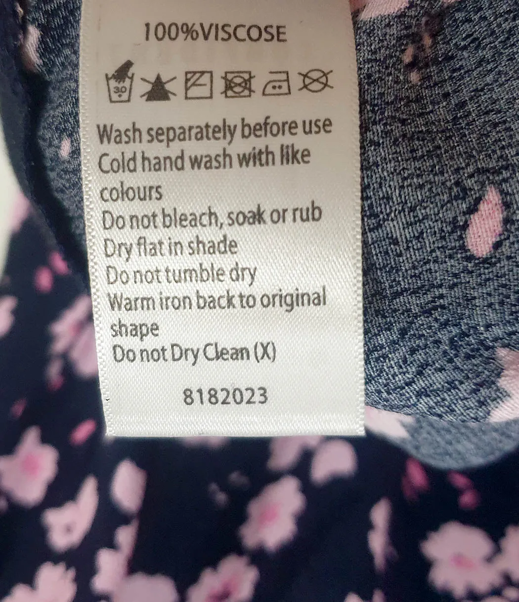 Elm navy and pink print dress size 12