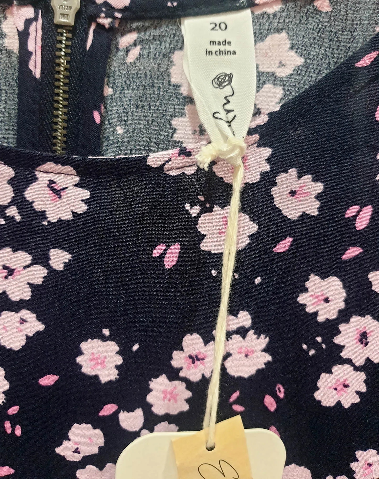 Elm navy and pink print dress size 12