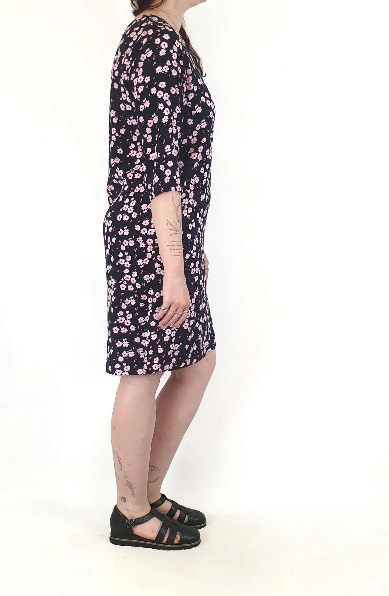 Elm navy and pink print dress size 12