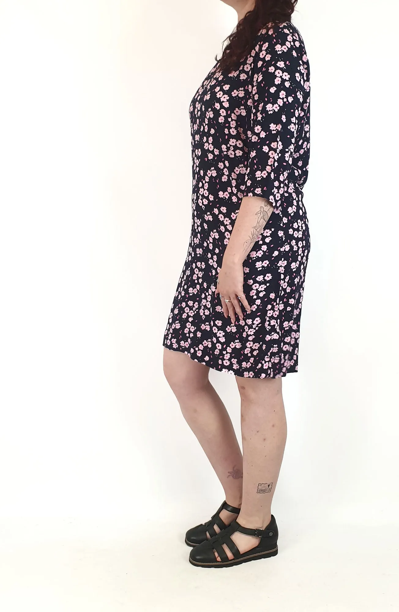 Elm navy and pink print dress size 12