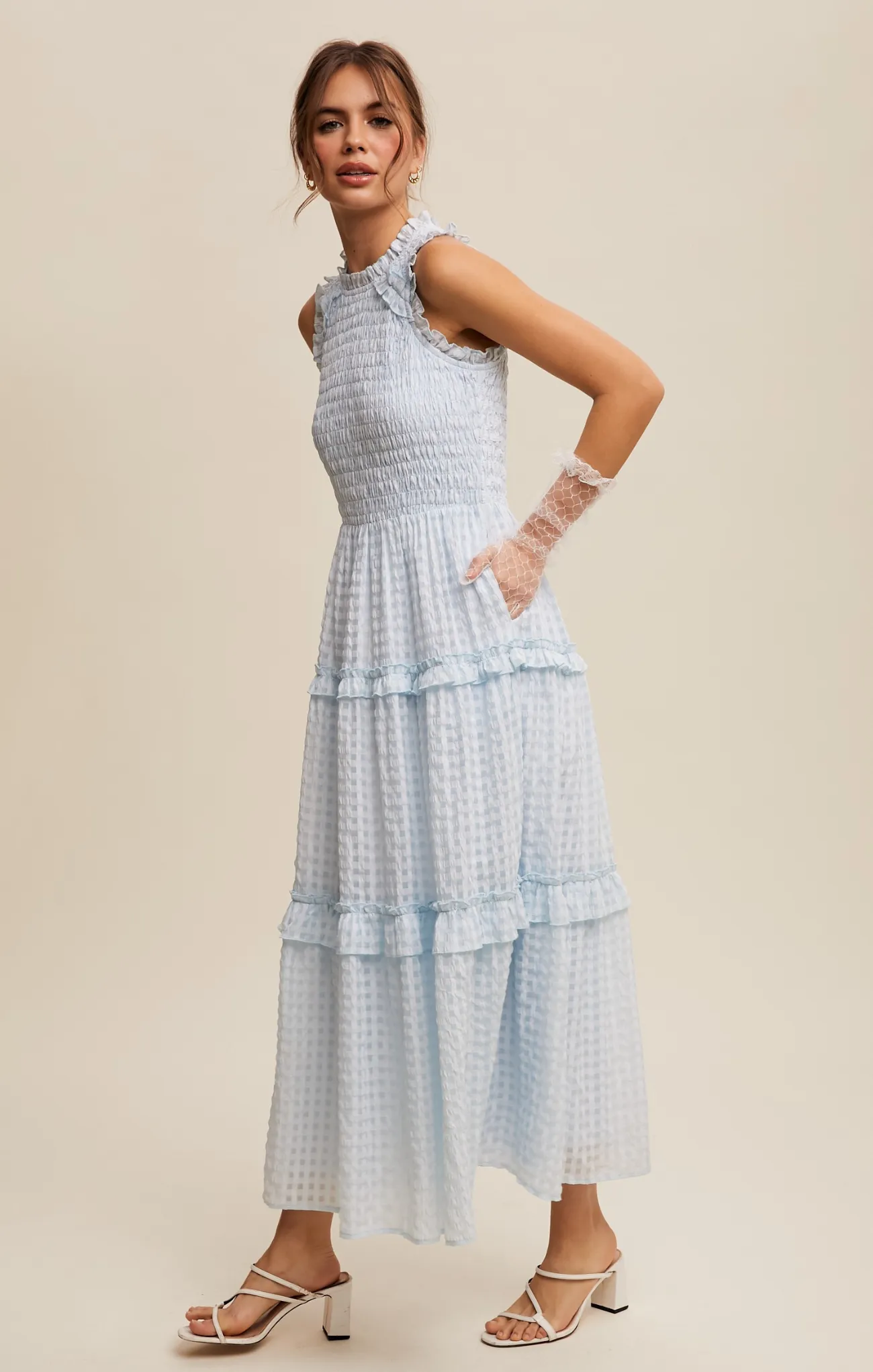Elodie Gingham Maxi Dress