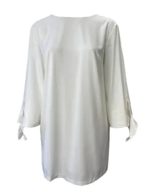 ELOQUII Women's Plus White Back Tie Dress Size 16 NWT