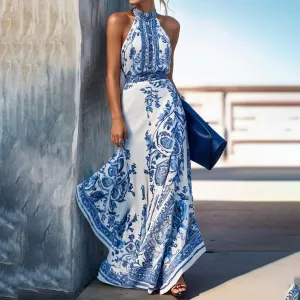 Elvinia - Sleeveless maxi dress with sweetheart neckline.