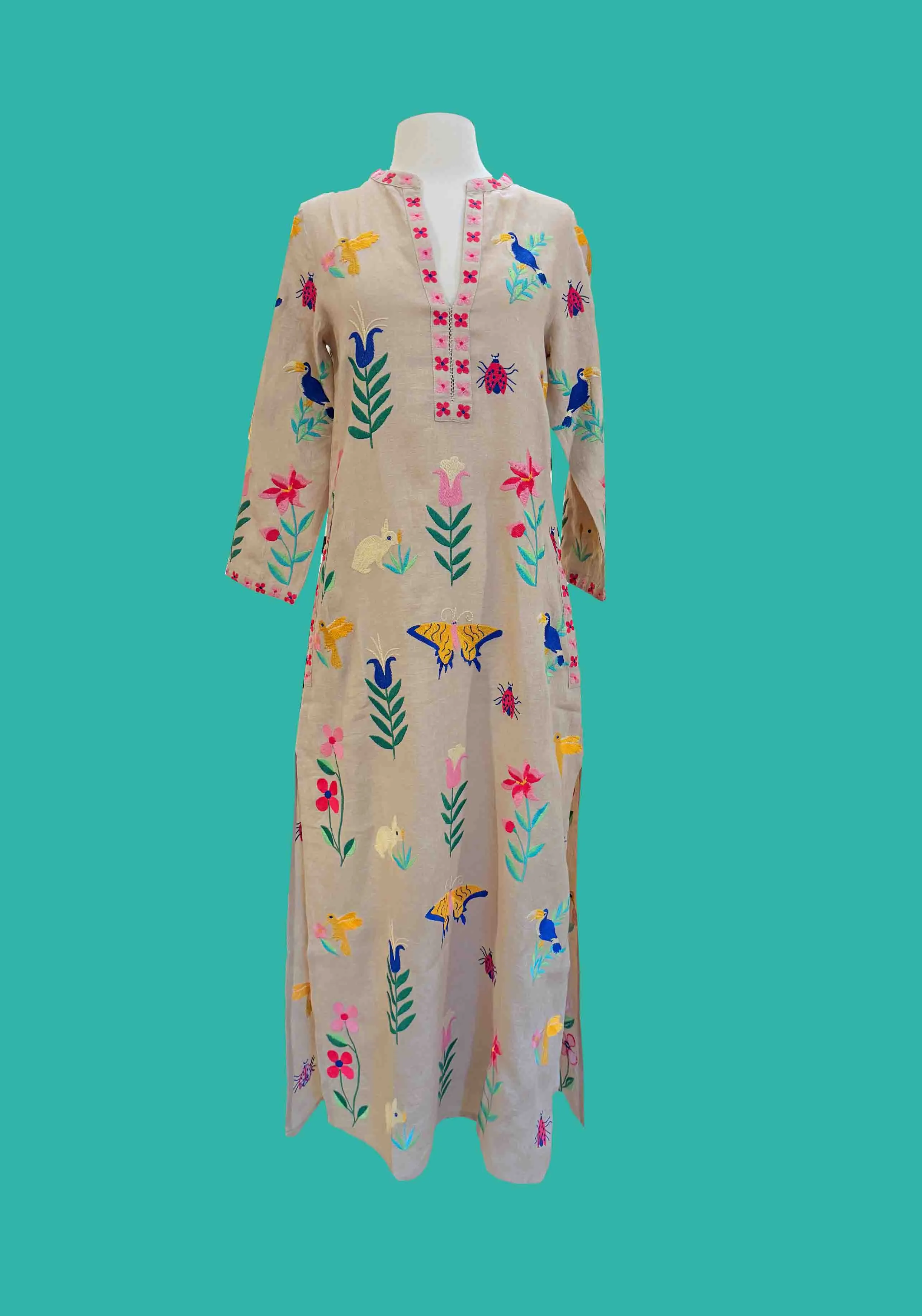 Embroidered Garden Kaftan