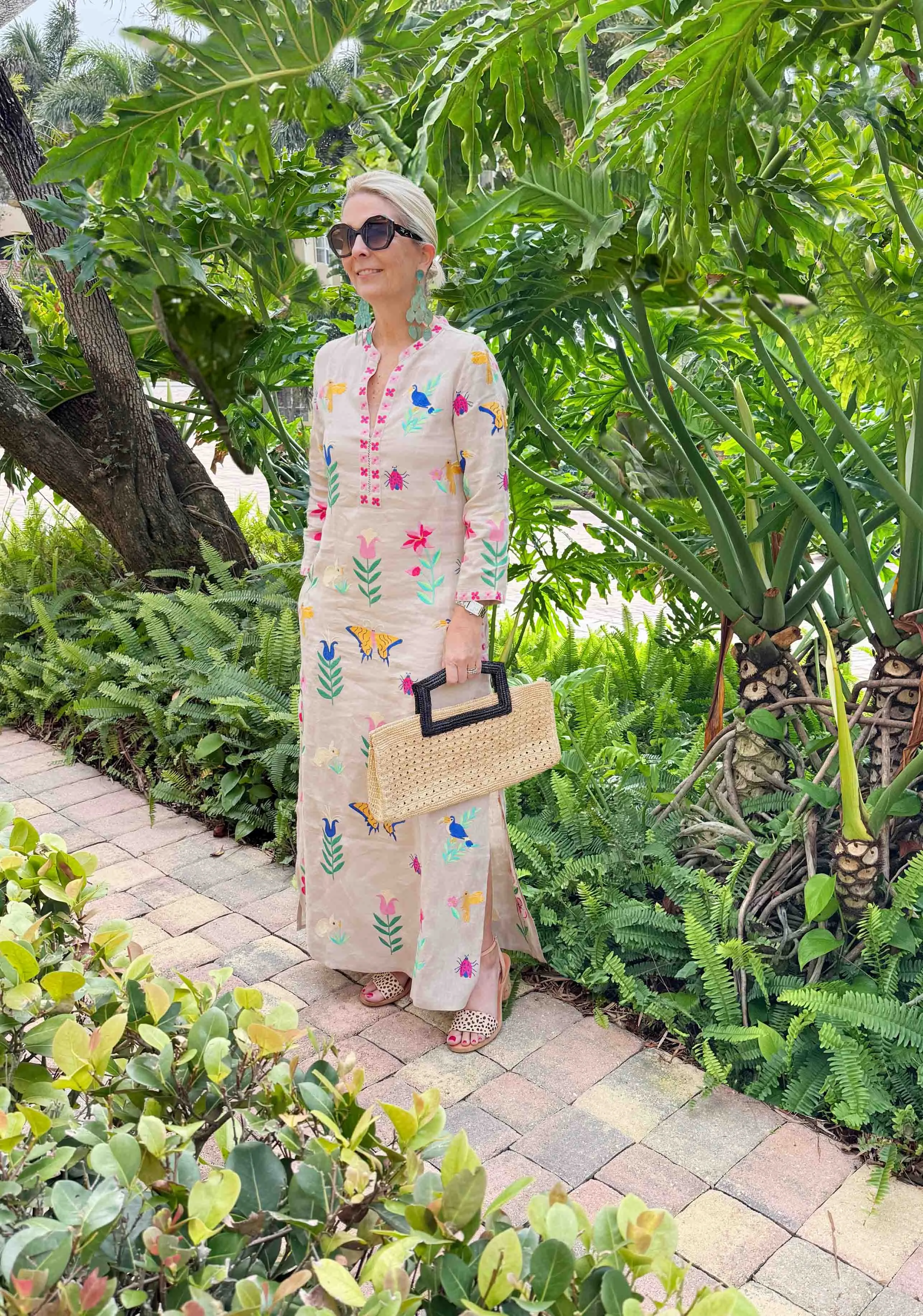 Embroidered Garden Kaftan