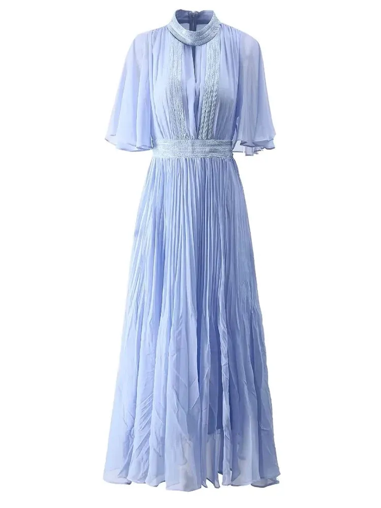 Emely Summer Solid Color Long Dress