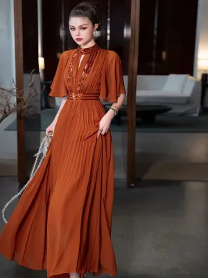 Emely Summer Solid Color Long Dress