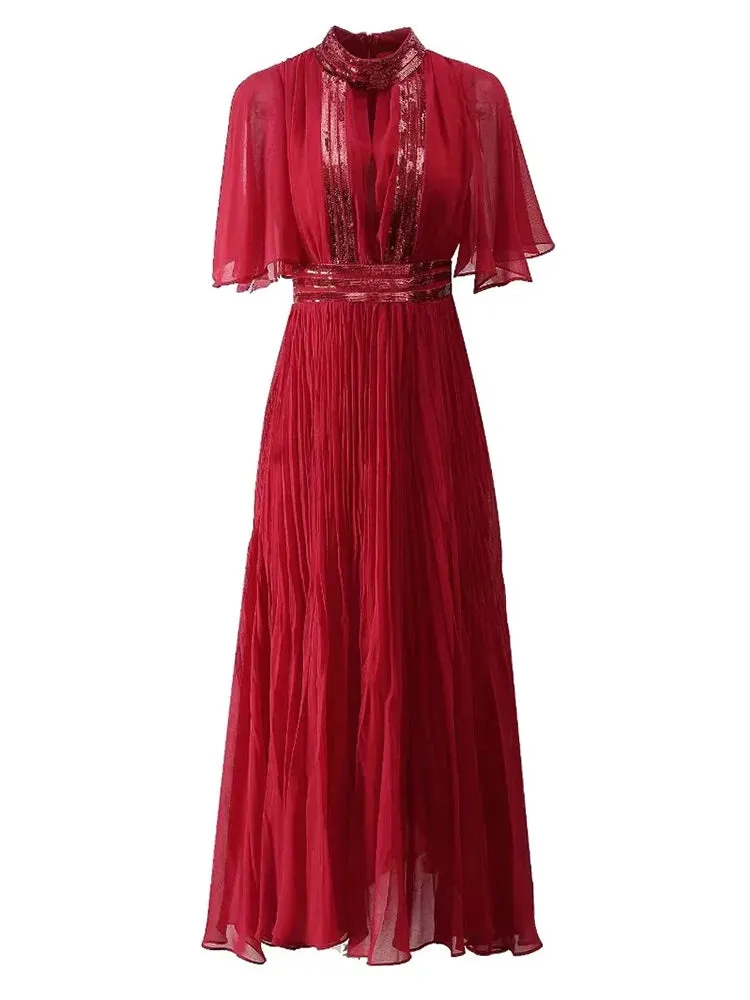 Emely Summer Solid Color Long Dress